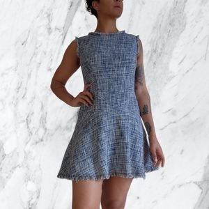 Rebecca Taylor blue tweed Dress sz 8